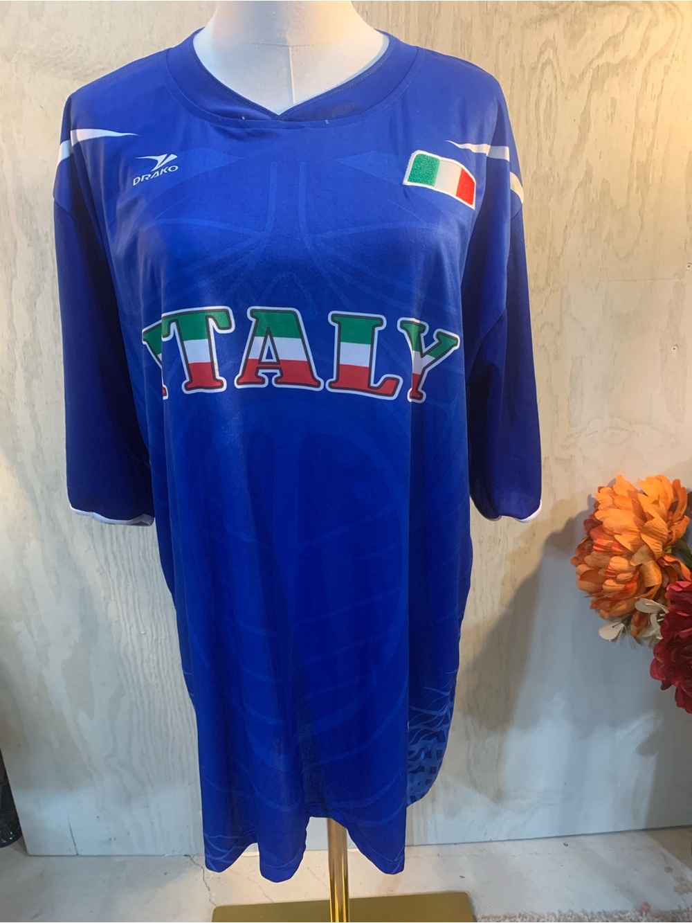 Italy Men's Blue Soccer Jersey